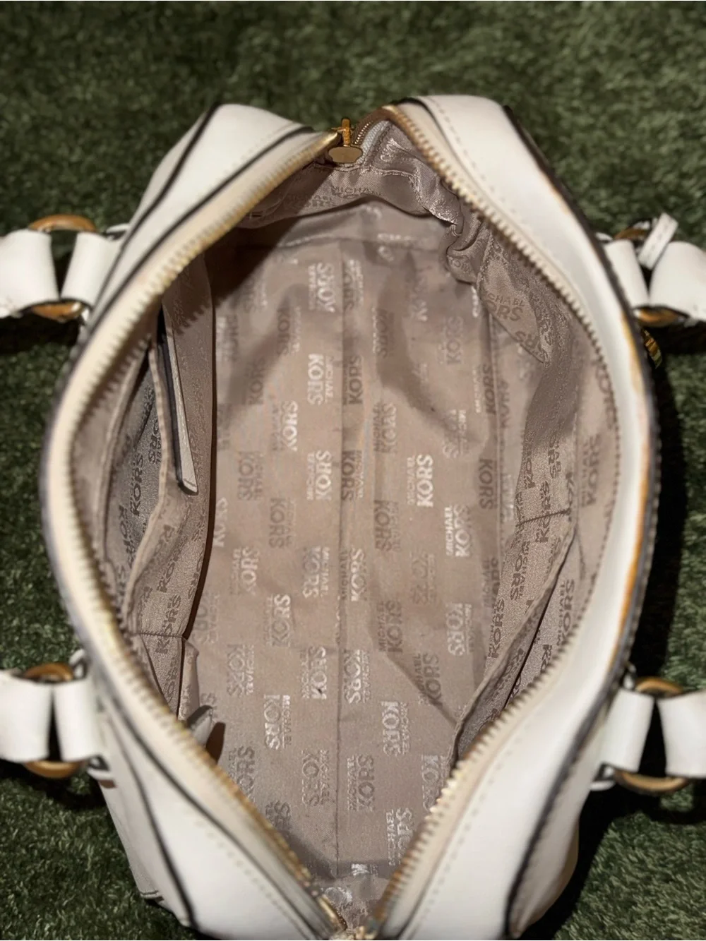 Michael Kors White Saffiano Leather Satchel Bag